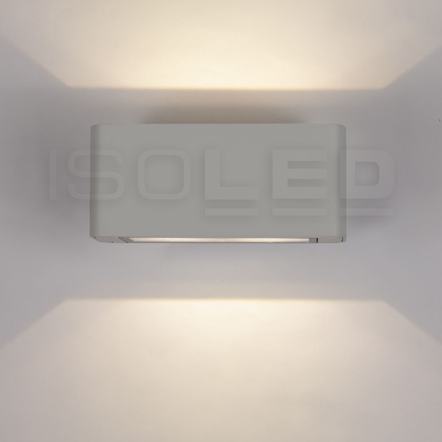 ISOLED LED Wandleuchte Up&Down 4x3W CREE, IP54, silbergrau, warmweiß - 5