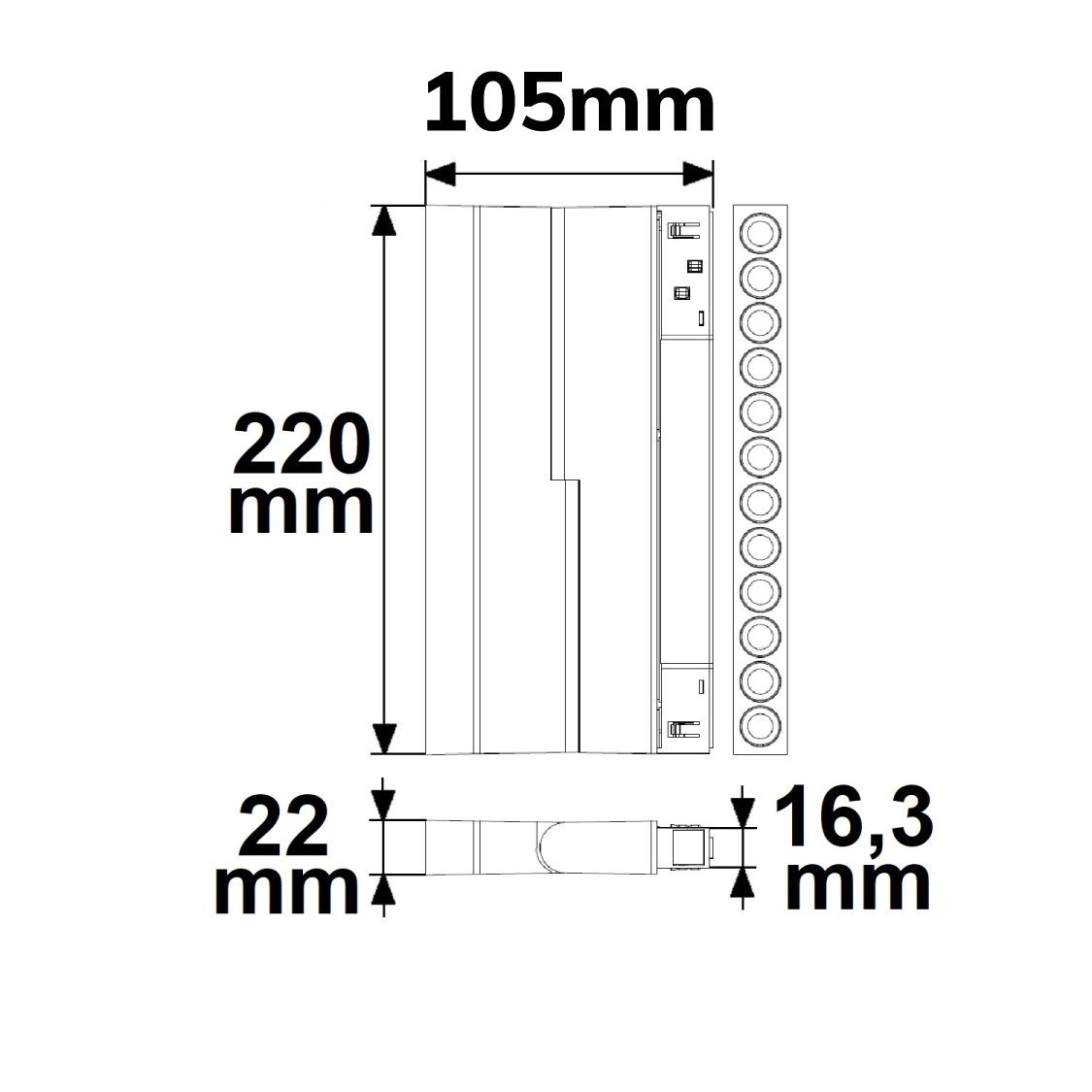 ISOLED Track48 Raster-Schienenstrahler 22cm weiß, 12W, 36°, UGR