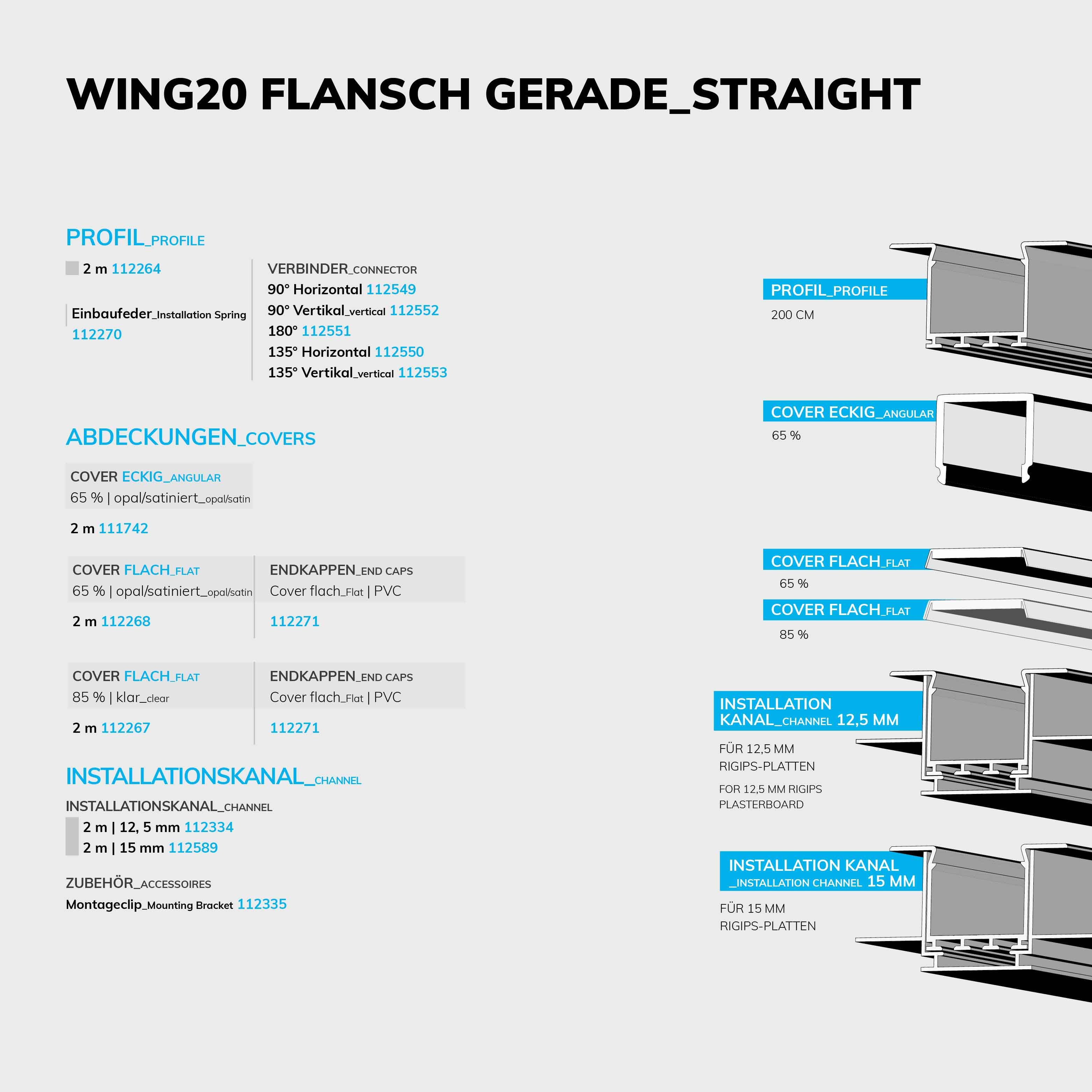 ISOLED LED Einbauprofil WING20 Flansch gerade, eloxiert L: 200cm - 4