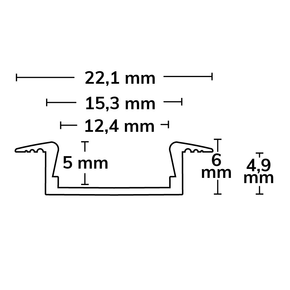 ISOLED LED Einbauprofil MINI-EB V2, eloxiert L: 200cm - 3
