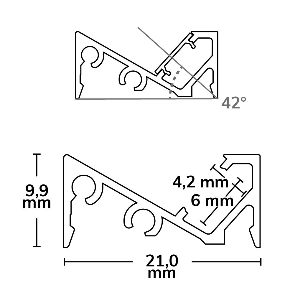 ISOLED LED Aufbauprofil FURNIT6 S Aluminium eloxiert, 200cm - 3