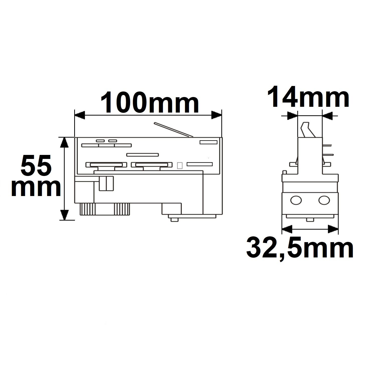ISOLED 3-Phasen DALI Schiene Universaladapter, schwarz - 2