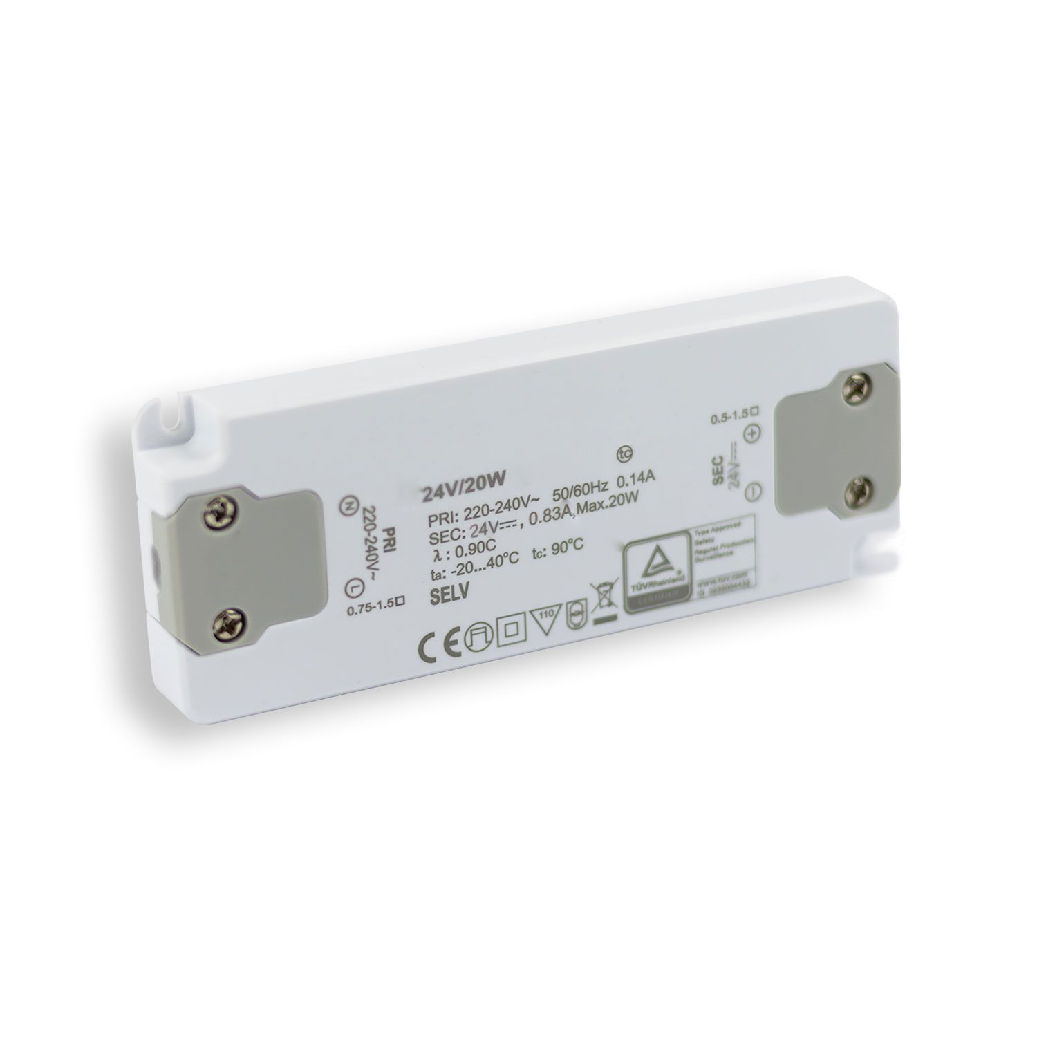 ISOLED LED Trafo 24V/DC, 0-20W, SELV, ultraflach - 1