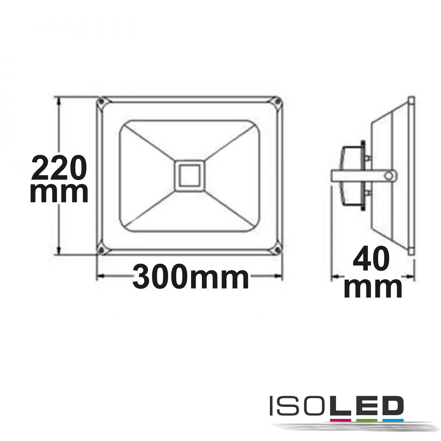 ISOLED LED Fluter Pad 100W, weiß, 3000-6000K weißdynamisch, 100cm Kabel - 3