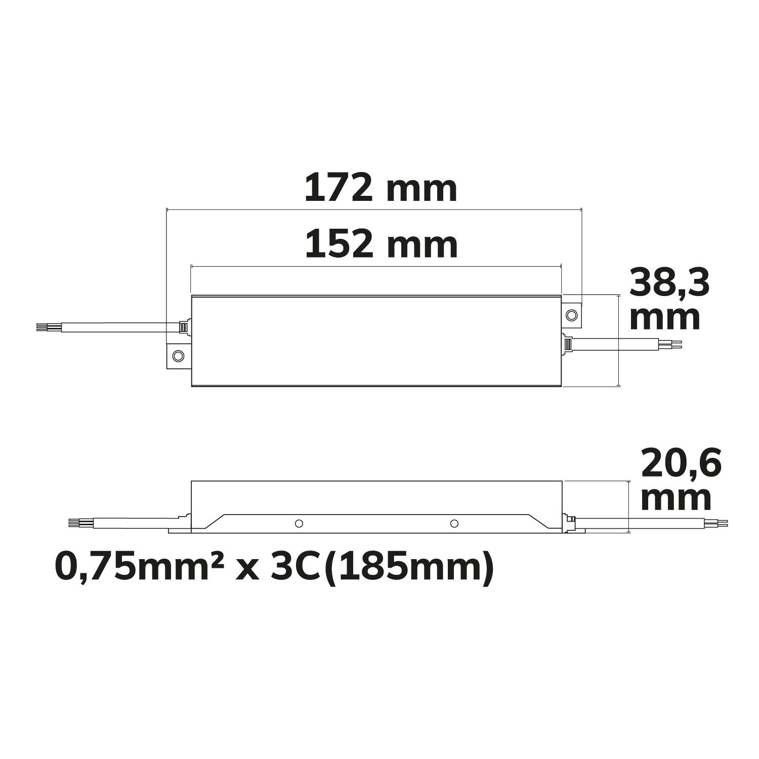 ISOLED LED Trafo 24V/DC, 200W, IP67, ultraflach - 2