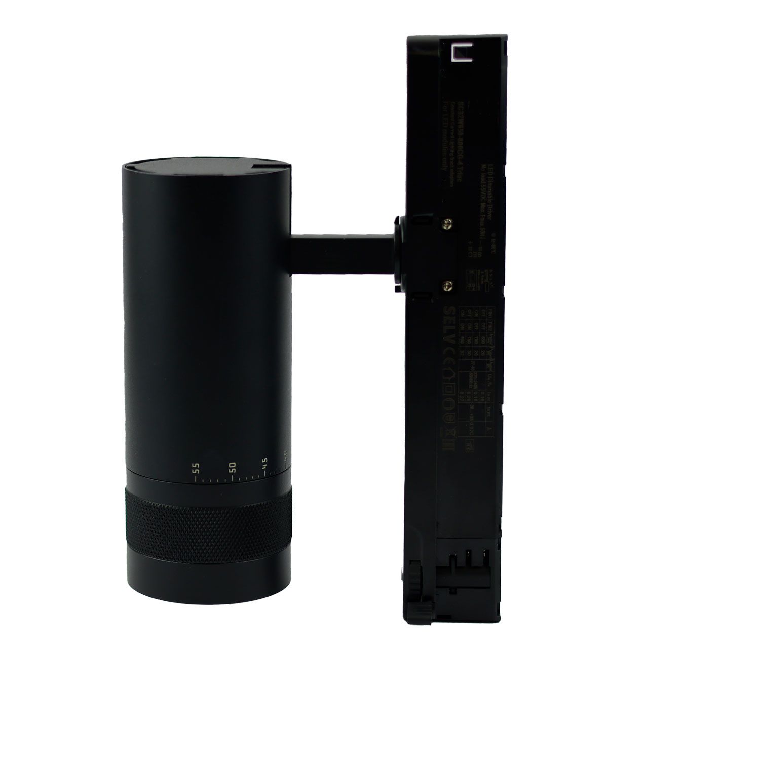ISOLED 3-Phasen Schienenstrahler fokussierbar, 24W, 20°-55°, schwarz matt, 4000K, DALI dimmbar - 2