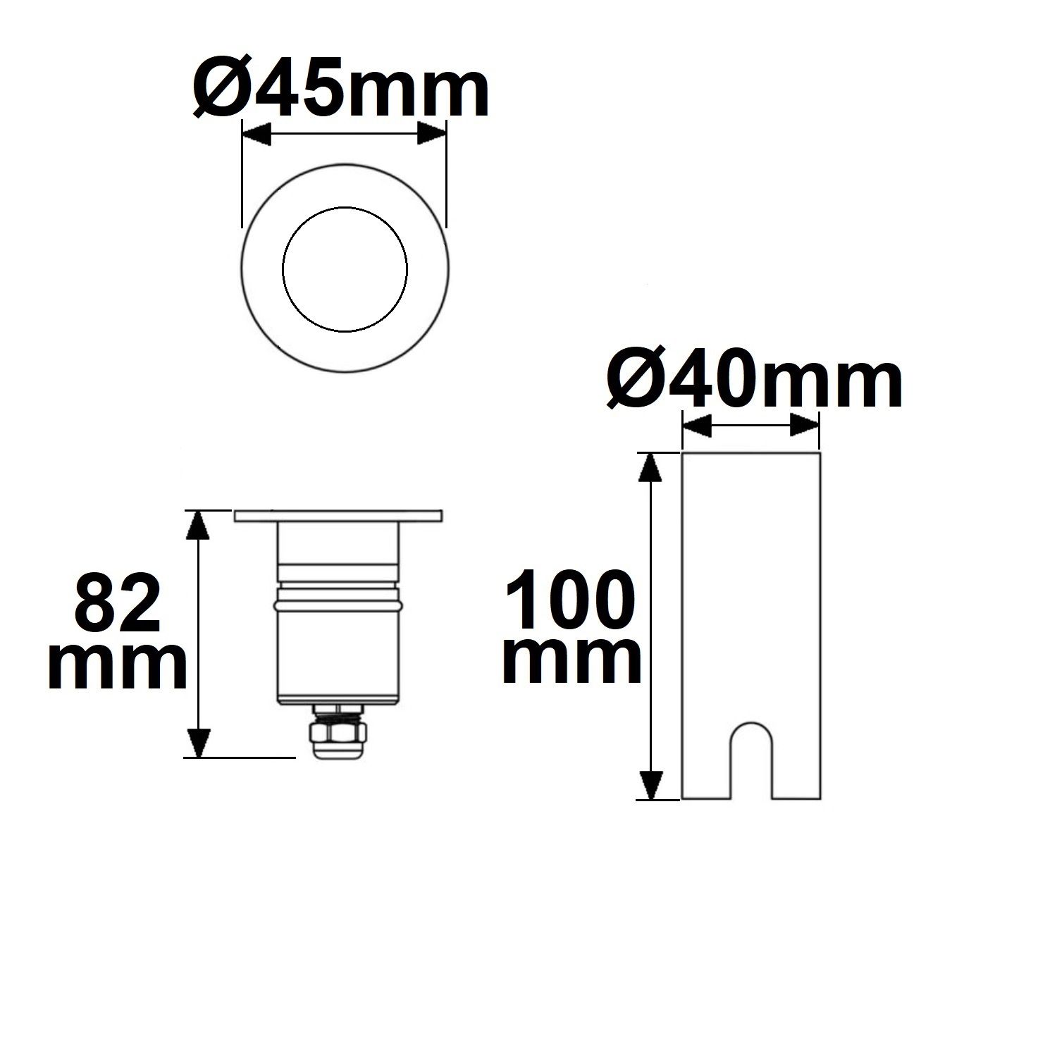 ISOLED LED Bodeneinbaustrahler, rund 45mm, Edelstahl, 12-24V, IP67, 3W, 60°, warmweiß - 3