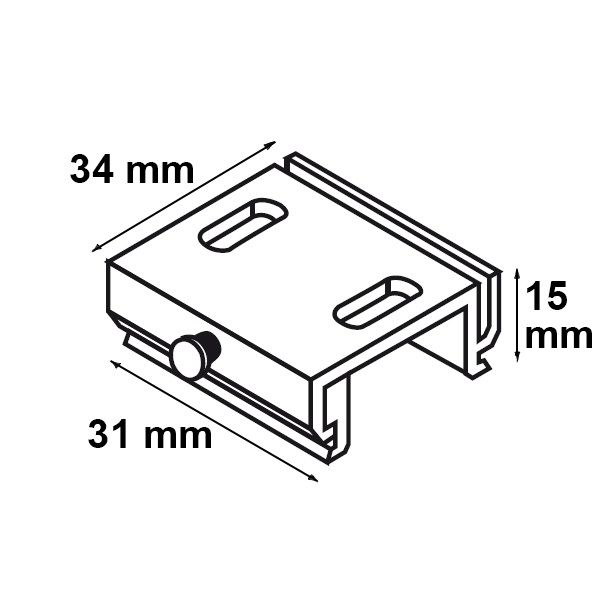 ISOLED 3-Phasen Classic Montagehalterung für Schiene, alu-natur, 1 Stück - 2