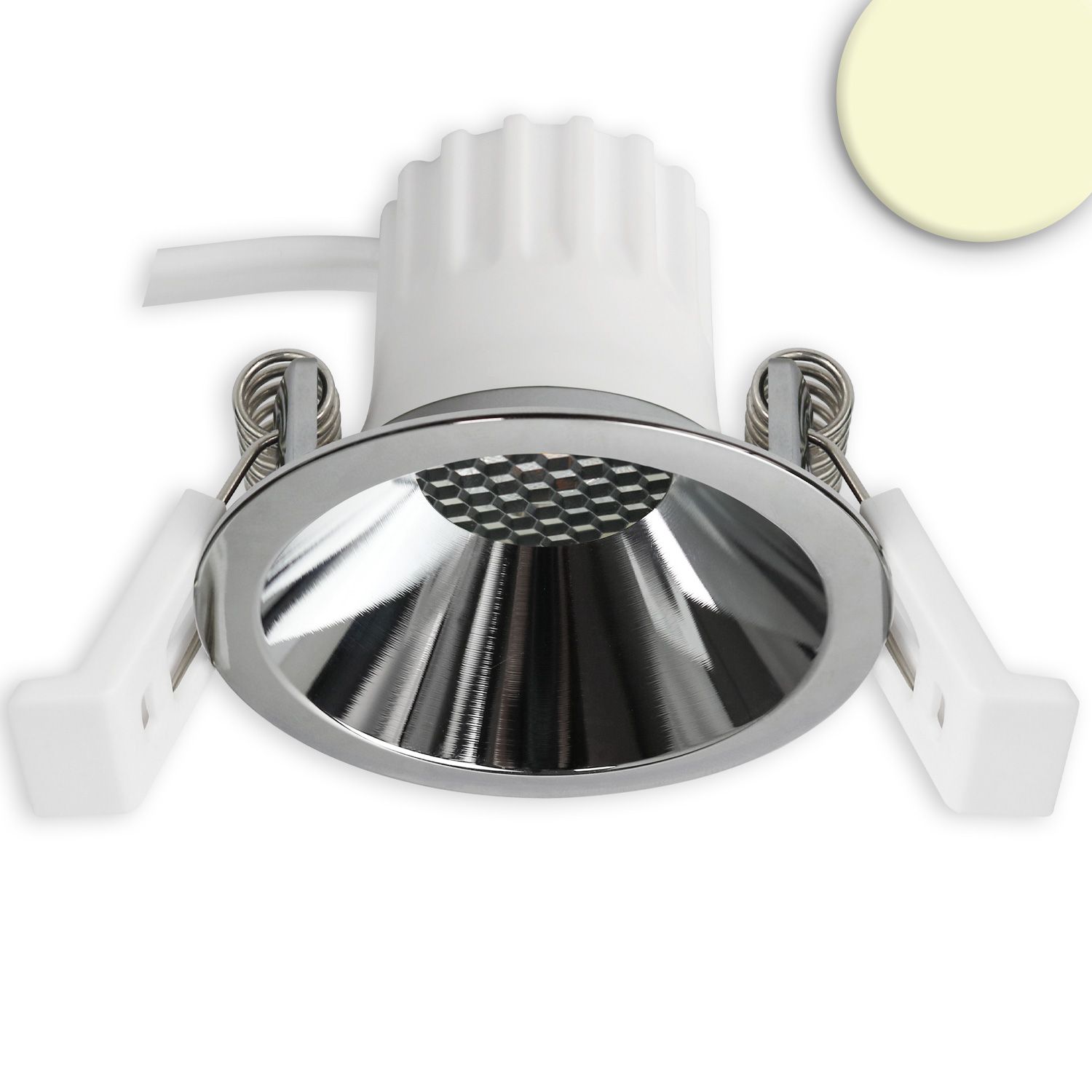 ISOLED LED Einbaustrahler BACK45, alu glänzend, rund, 5W, CRI90, 2700K, rückversetzt, Honeycomb, dimmbar ISOLED LED Einbaustrahler BACK45, alu glänzend, rund, 5W, CRI90, 2700K, rückversetzt, Honeycomb, dimmbar - 1