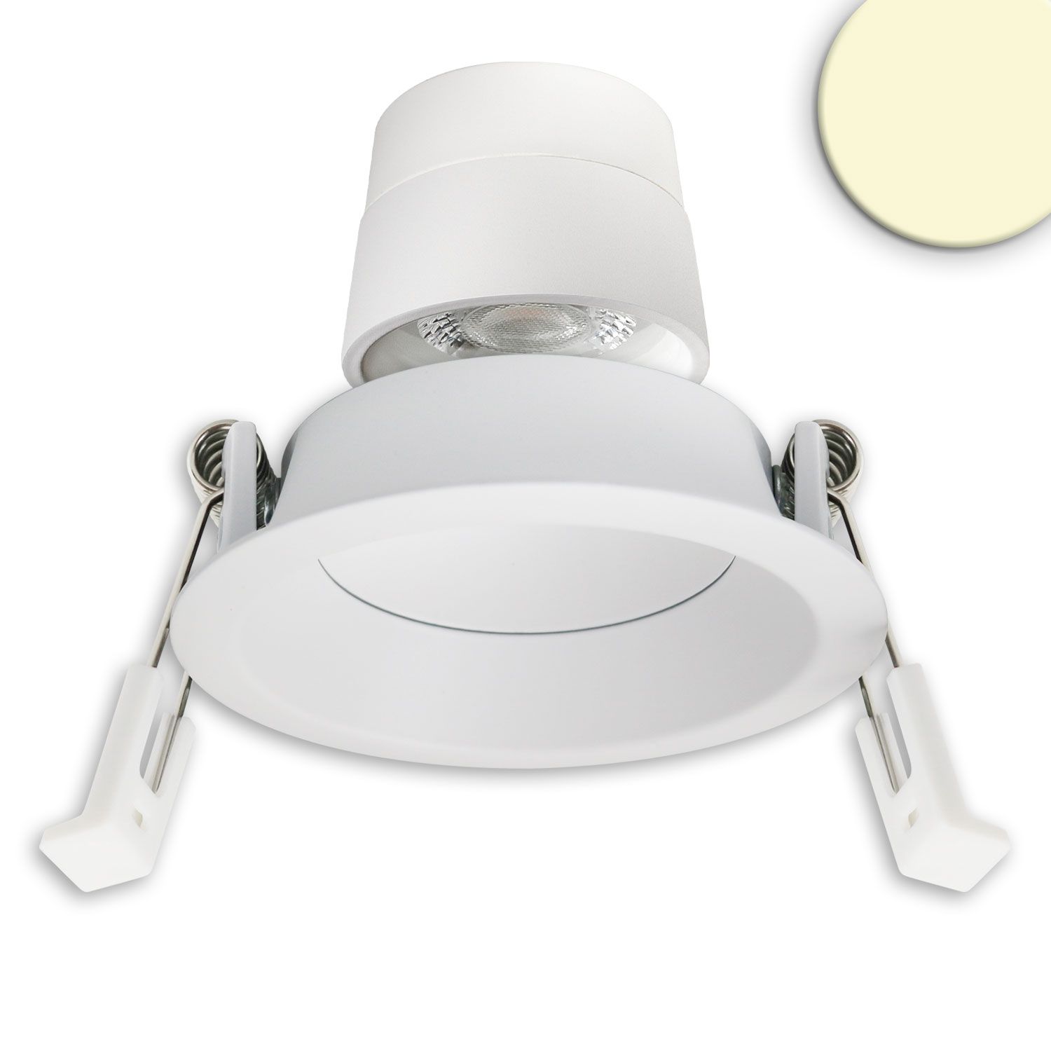 ISOLED LED Einbaustr. Back68, weiß matt, rund, 5W, CRI90, 2700K, schwenkbar, rückvers., UGR