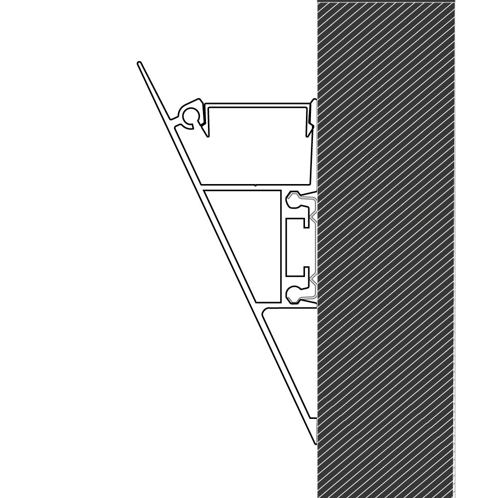 ISOLED LED Aufbauleuchtenprofil HIDE TRIANGLE Aluminium weiß RAL 9003, 200cm - 4