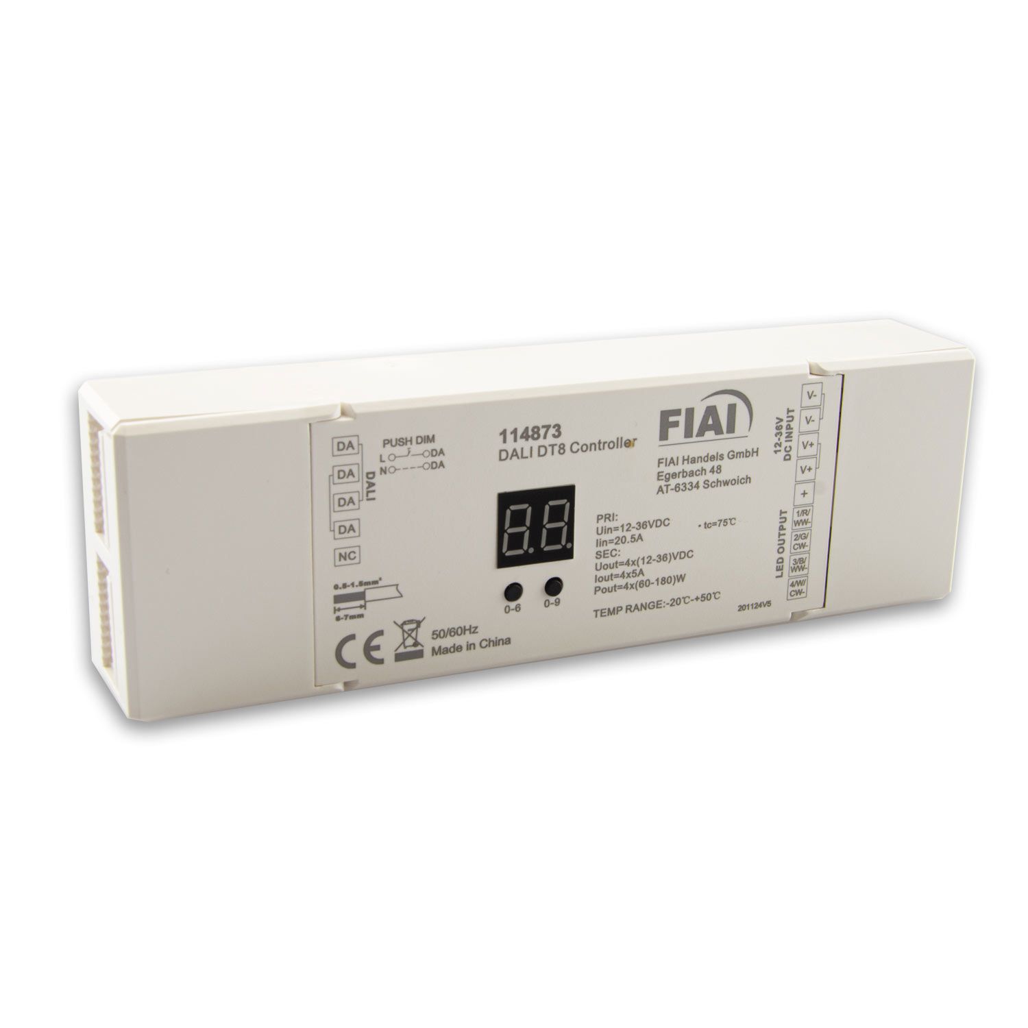 ISOLED DALI DT8 1 Adresse Universal Push-Dim PWM-Dimmer, 4 Kanal, 12-36V 4x5A, 48V 4x3A - 1