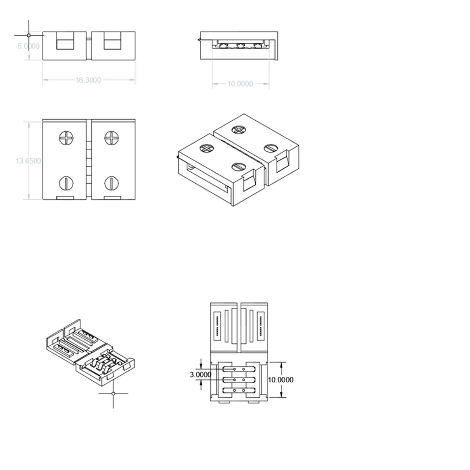 ISOLED Clip-Verbinder (max. 5A) C1-310 für 3-pol. IP20 Flexstripes mit Breite 10mm, Pitch >12mm - 2