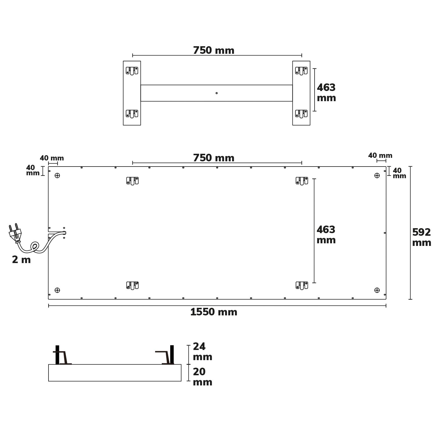 ISOLED Infrarot-Panel BEST STANDARD 592x1500mm, 880W - 3