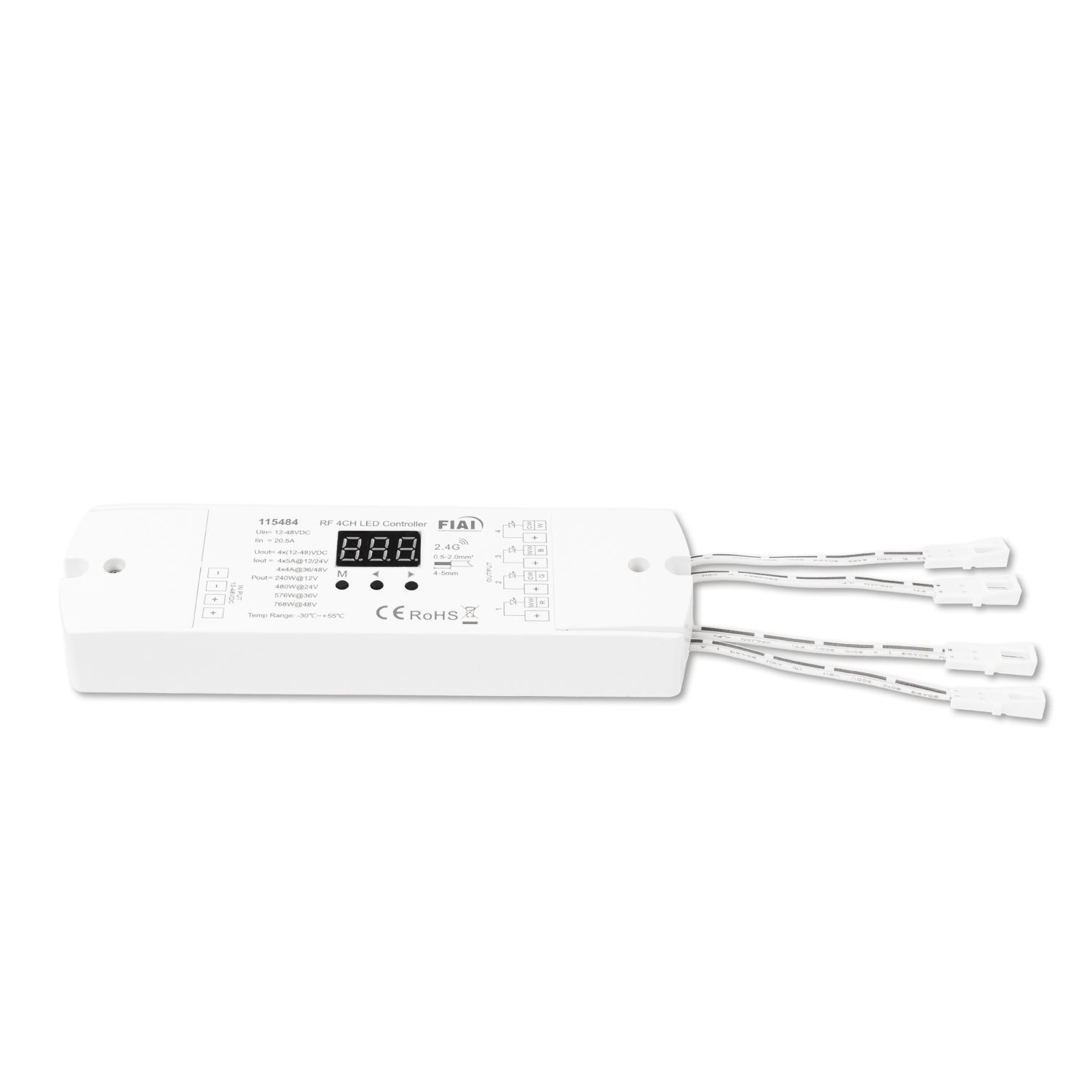 ISOLED LED Funk Mesh 4 Zonen PWM Dimmer, MiniAMP, 1-4 Kanal, 12-48V DC, 4x5A - 1