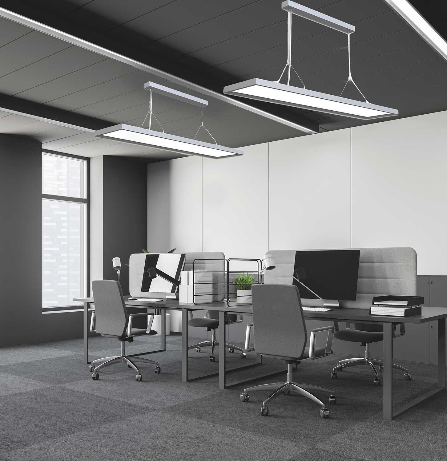 ISOLED LED Office Pro Pendelleuchte Up&Down, 20W+40W, silber, UGR