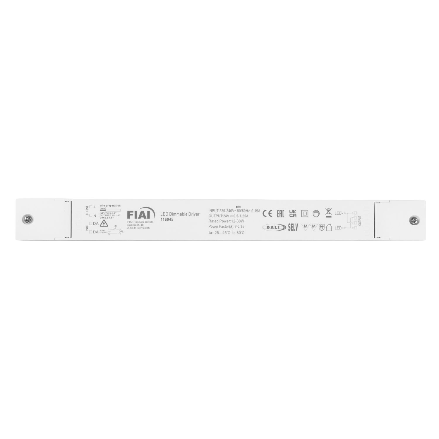 ISOLED LED PWM-Trafo 24V/DC, 0-30W, Push/DALI-2 dimmbar, SELV, ultraflach - 1