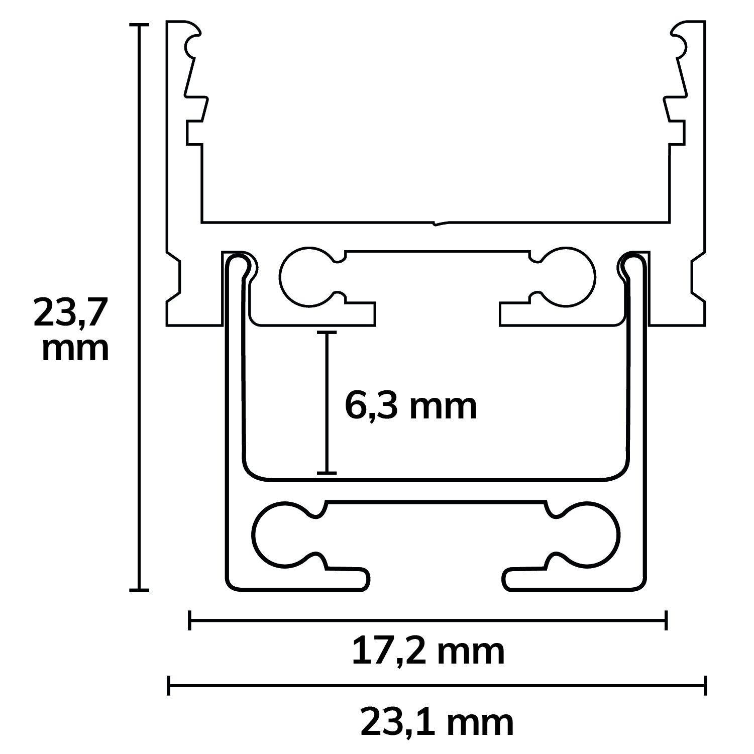 ISOLED LED Aufbauprofil IL-ALU20 eloxiert, 200cm - 4