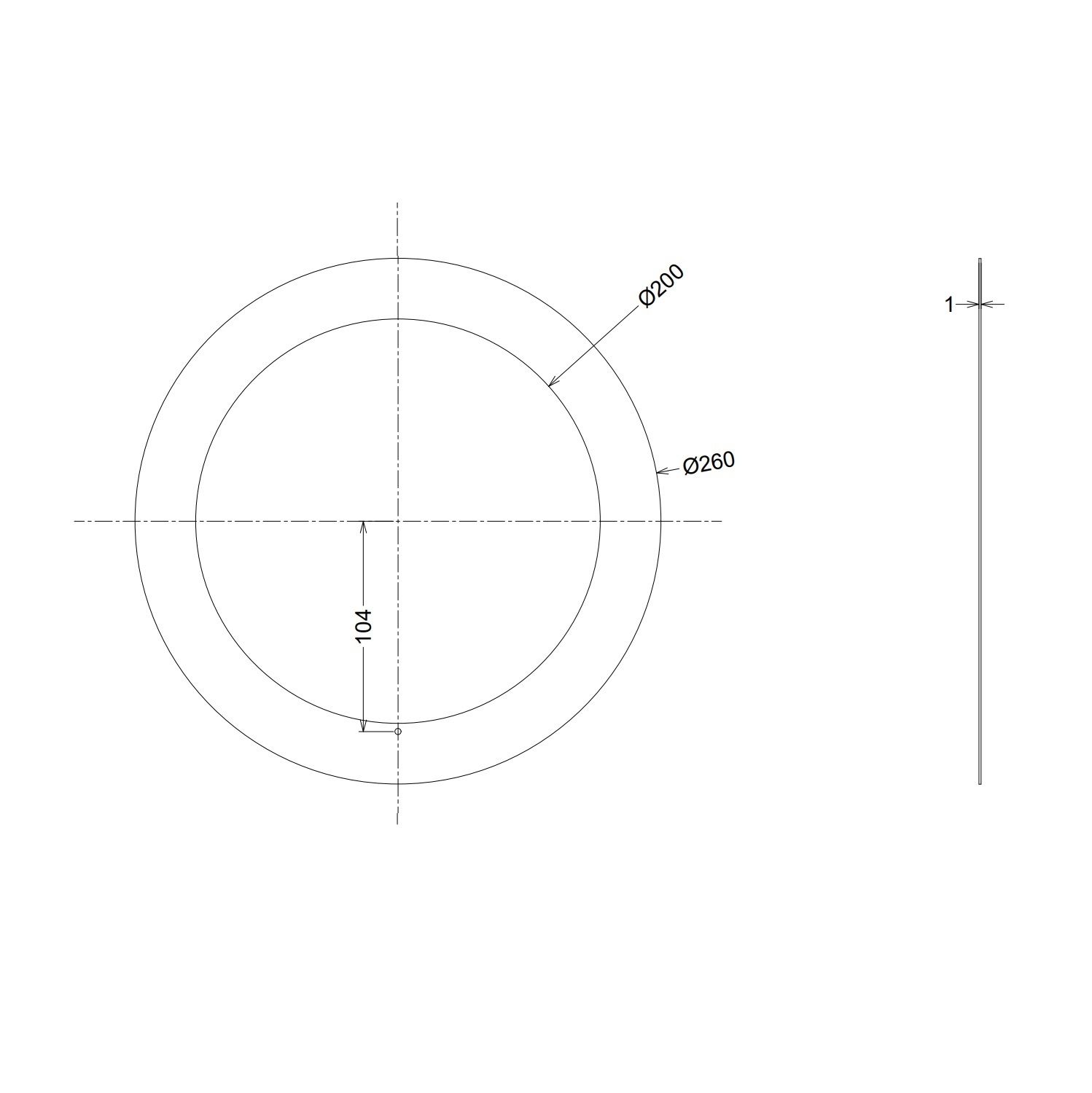 ISOLED Loch Adapterplatte für Downlights, ohne Federn, weiß, ID 200mm - AD 260mm - 4