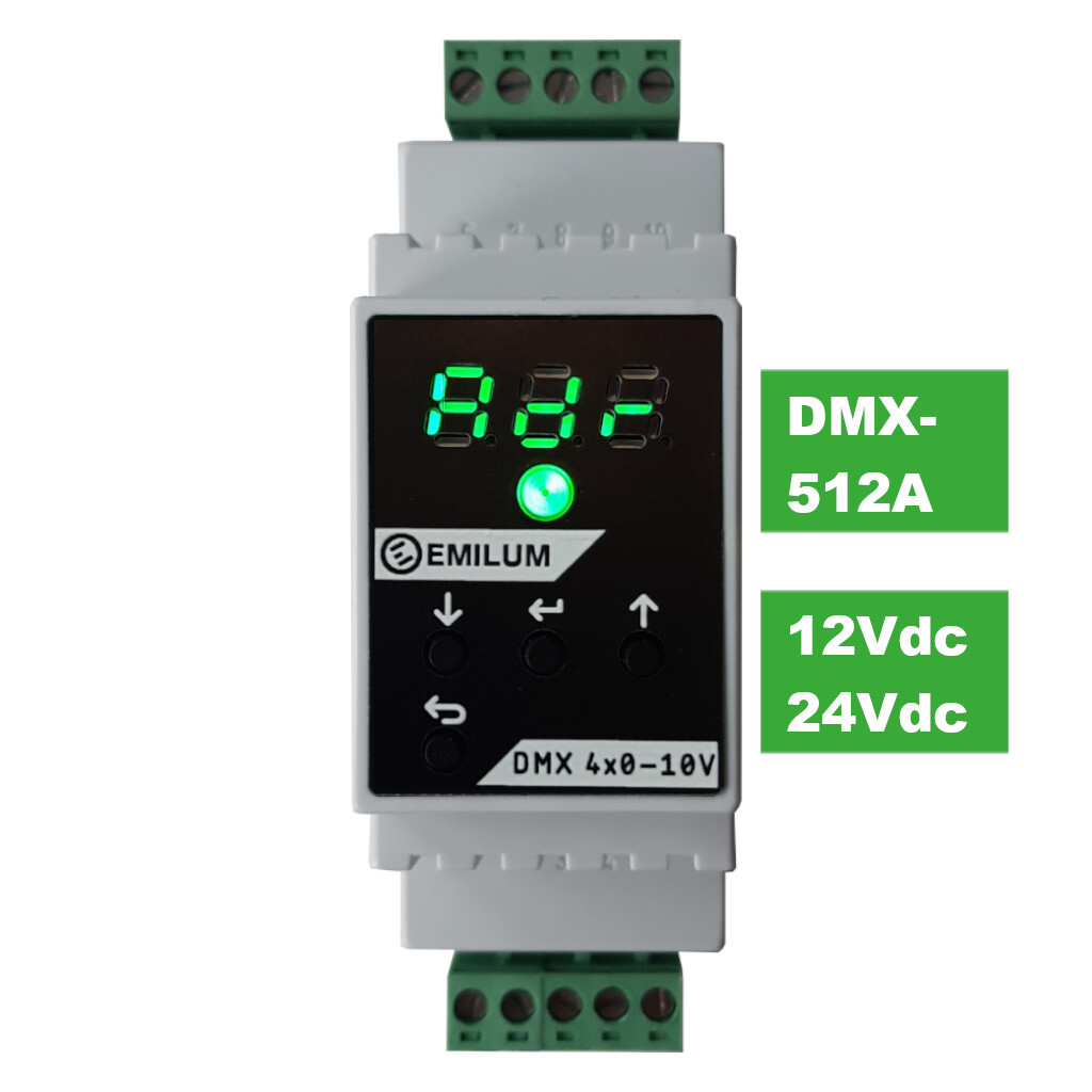 Emilum DMX-Aktor, 4xAnalog-Out, 0-10V Emilum DMX-Aktor, 4xAnalog-Out, 0-10V - 1