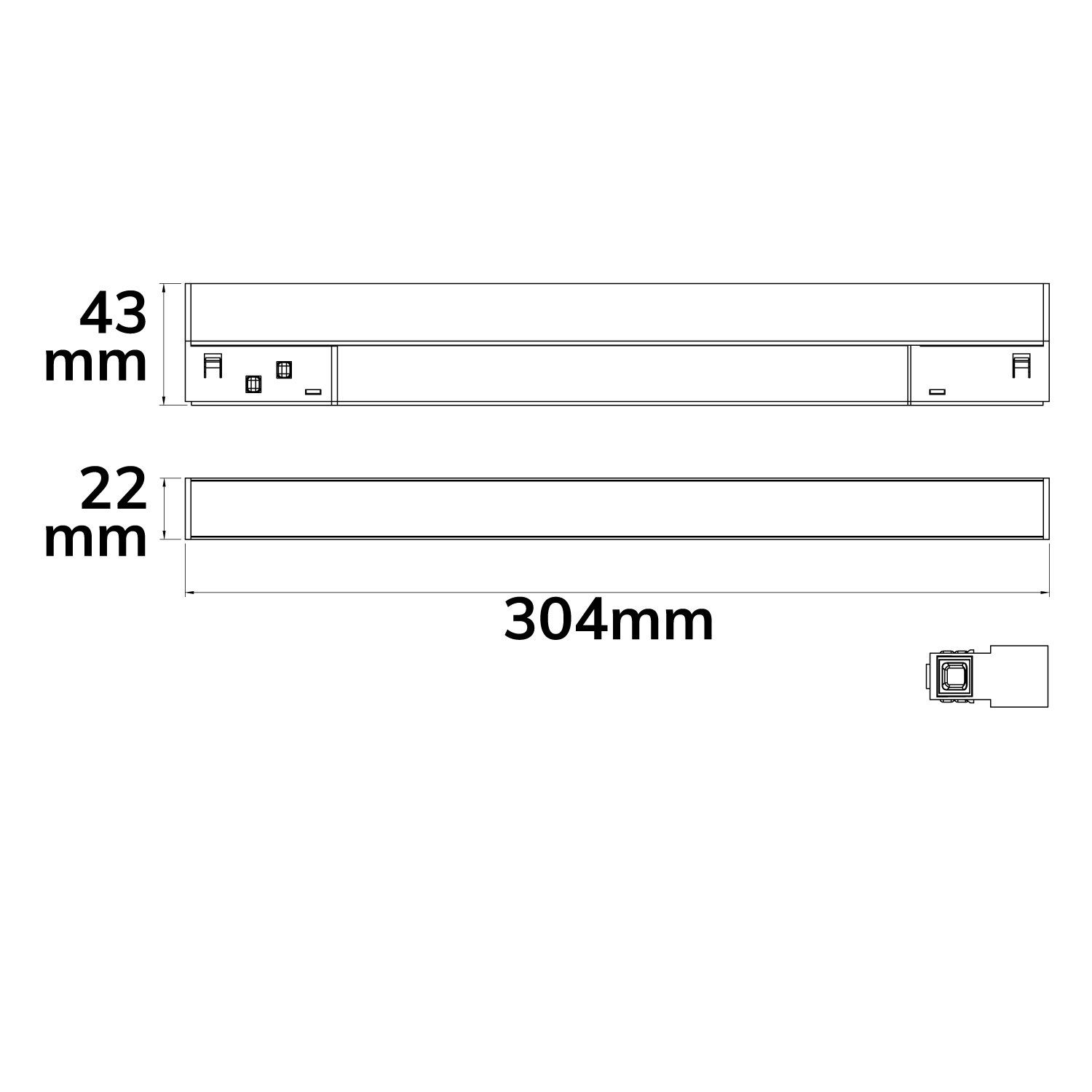 ISOLED Track48 Linearleuchte 30cm schwarz, 10W, 120°, 48V, 1800-4000K, CRI90, prismatisch, Line+, DALI DT8 - 2
