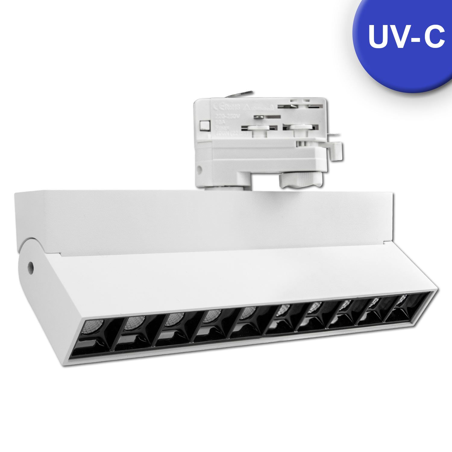 ISOLED 3-Phasen Schienenstrahler UV-C 270nm, 10W, 50°, weiß matt ISOLED 3-Phasen Schienenstrahler UV-C 270nm, 10W, 50°, weiß matt - 1