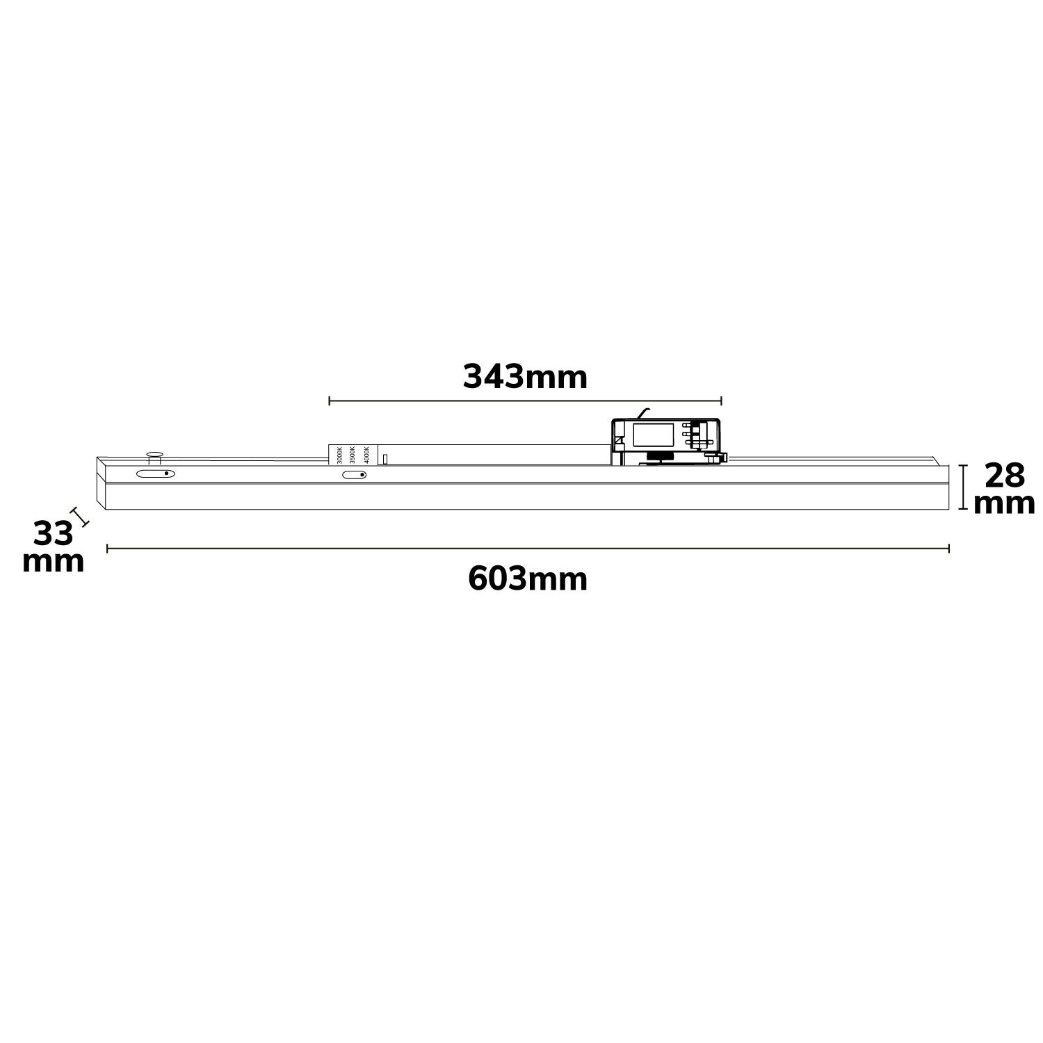 ISOLED 3-Phasen Linearleuchte 600mm, 20W, 110°, weiß matt, ColorSwitch 3000|3500|4000K - 4