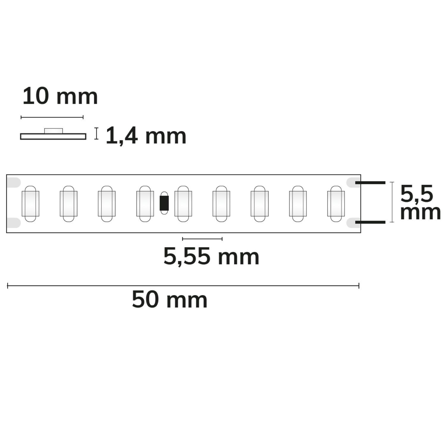 ISOLED LED HEQ830 Flexband 200 lm/W, 24V DC, 9W, IP20, 3000K, 5m Rolle, 180 LED/m - 3