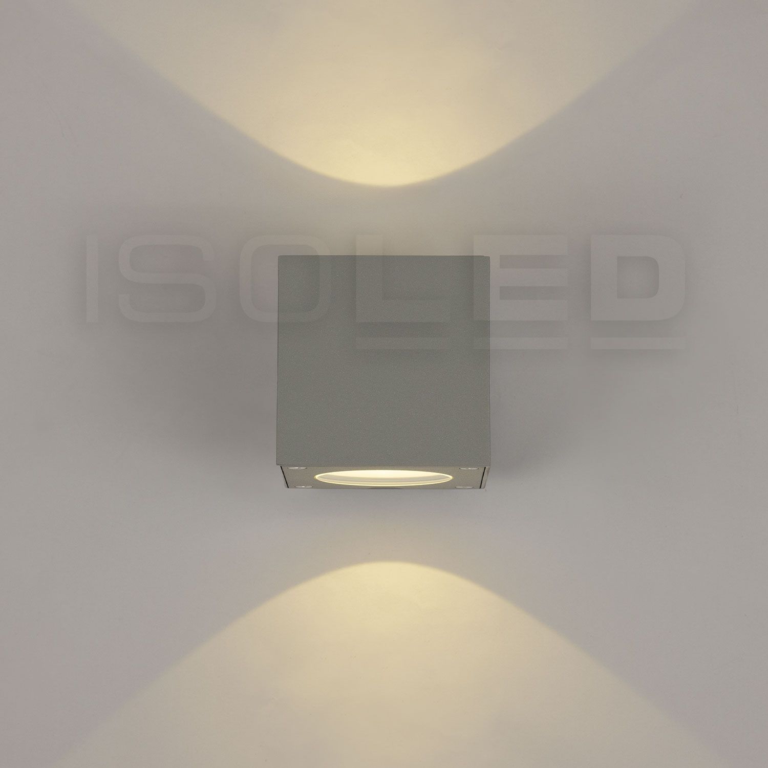 ISOLED LED Wandleuchte Up&Down 2x3W CREE, IP54, silbergrau, warmweiß - 5