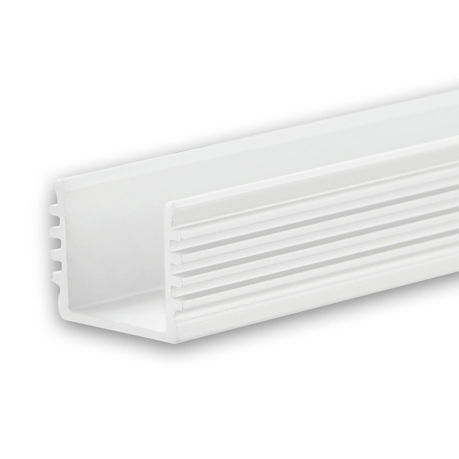 ISOLED LED Aufbauprofil SURF12 BORDERLESS Aluminium pulverbeschichtet weiß RAL 9010, 200cm - 1