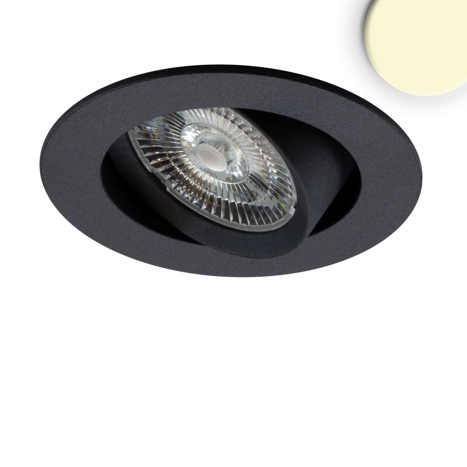 ISOLED LED Einbauleuchte Slim68 Alu schwarz, rund, 9W, warmweiß, DALI dimmbar - 1
