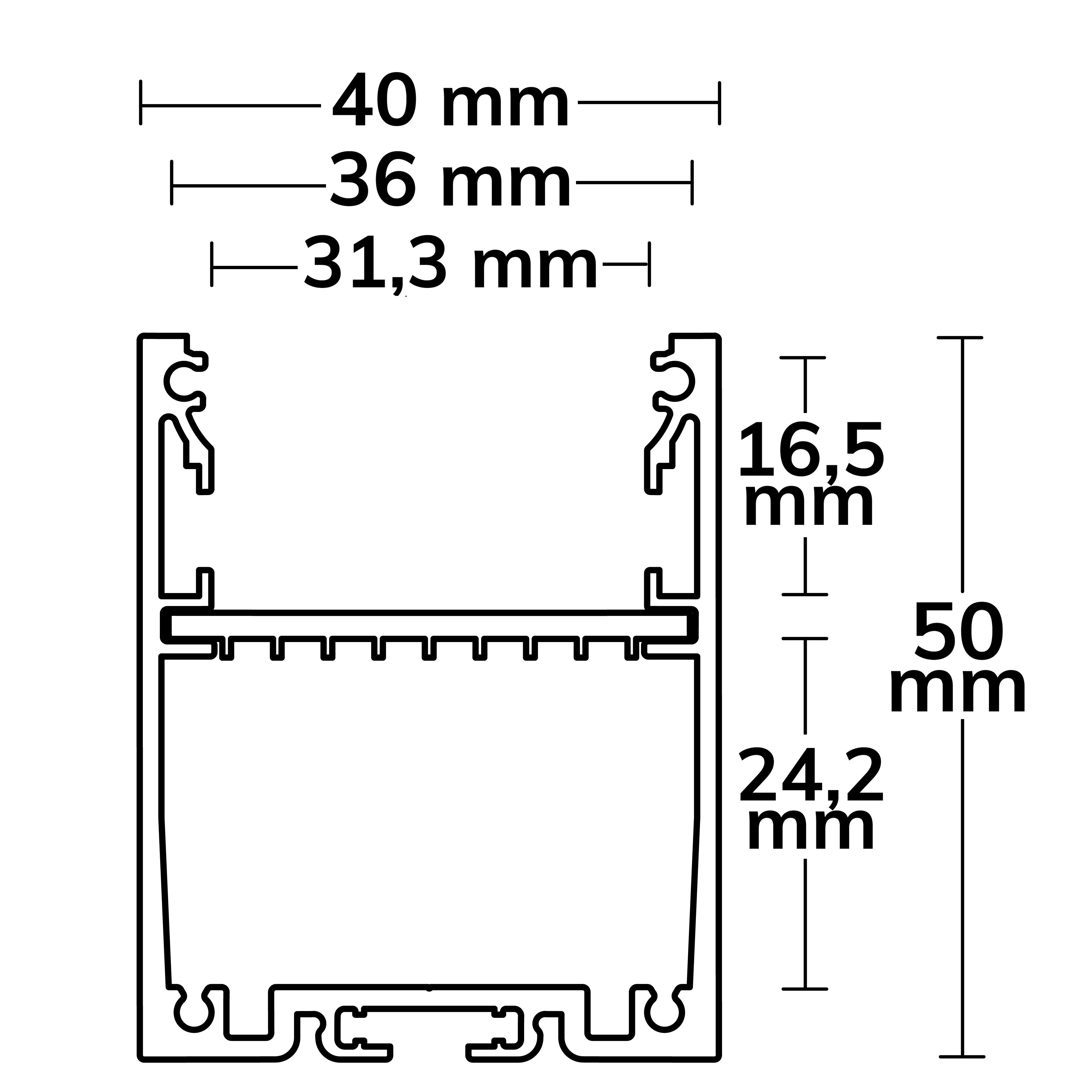 ISOLED LED Aufbauprofil LAMP30 V1 Aluminium schwarz RAL 9005, 200cm - 2