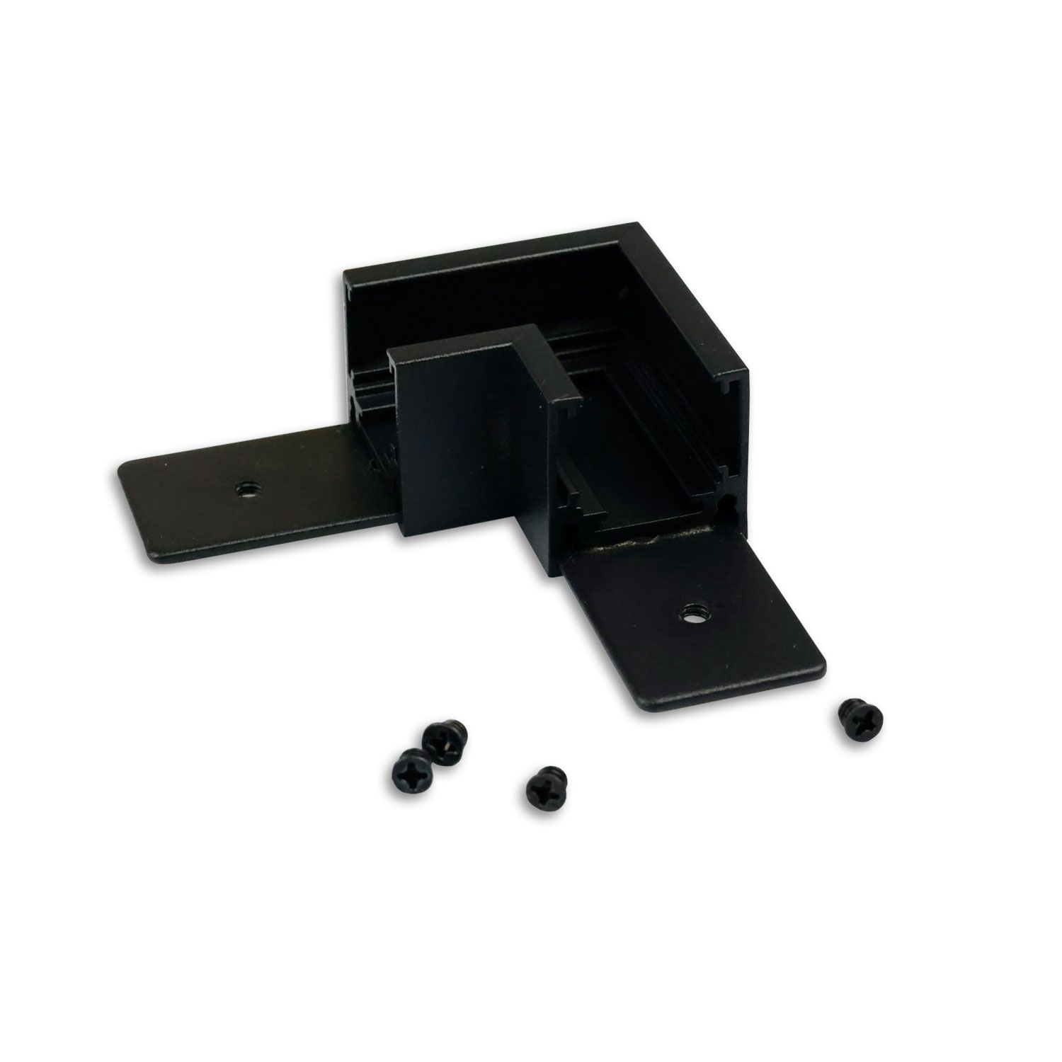ISOLED Track48 Eckschiene 90° horizontal für Aufbauschiene flat, schwarz, nicht stromführend - 1