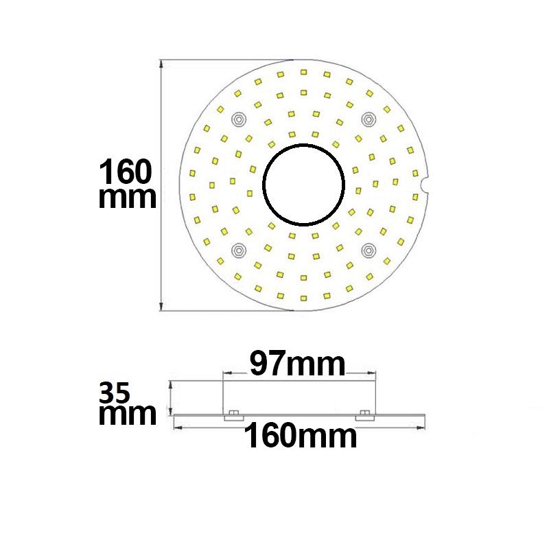 ISOLED LED Umrüstplatine 160mm, 14W, warmweiß, mit Haltemagnet und HF-Bewegungssensor - 3