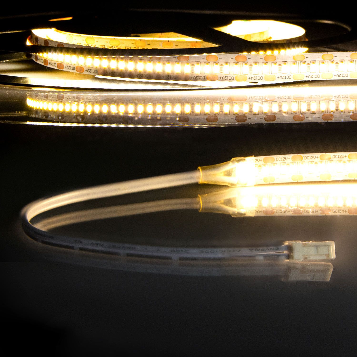 ISOLED LED CRI925 MiniAMP Flexband, 12V DC, 6W, IP20, 2500K, 250cm, beids. 30cm Kabel + maleAMP, 300 LED/m - 5