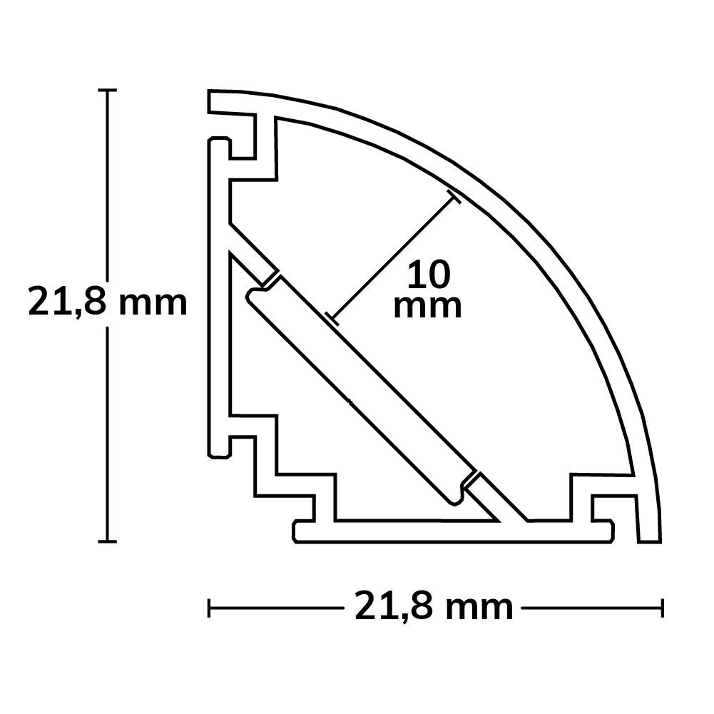 ISOLED LED ECKPROFIL CORNER13, opal/satiniert, 200cm - 2