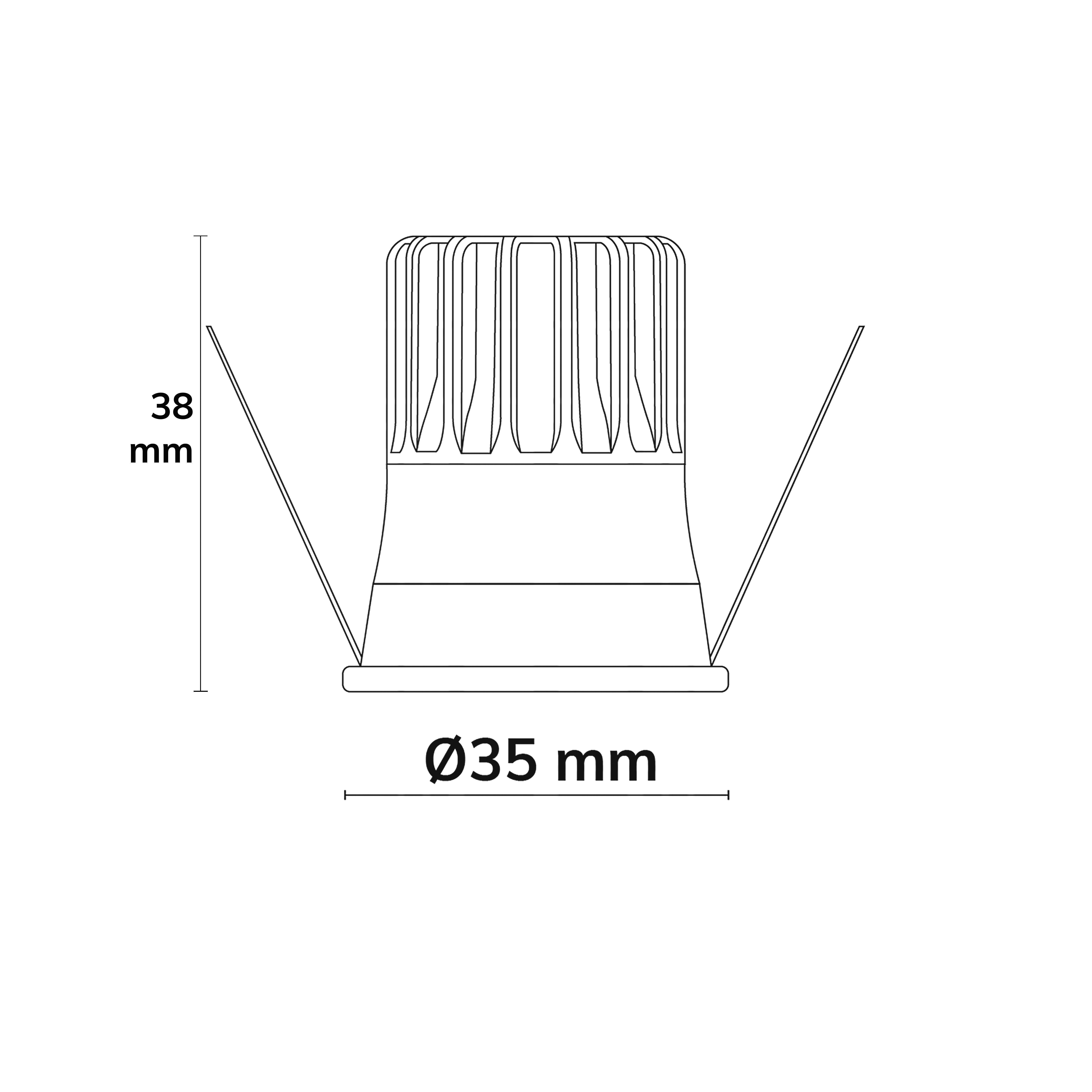 ISOLED LED Einbaustrahler BACK32, gold, rund, 5W, CRI90, 2700K, rückversetzt, Honeycomb, dimmbar - 3