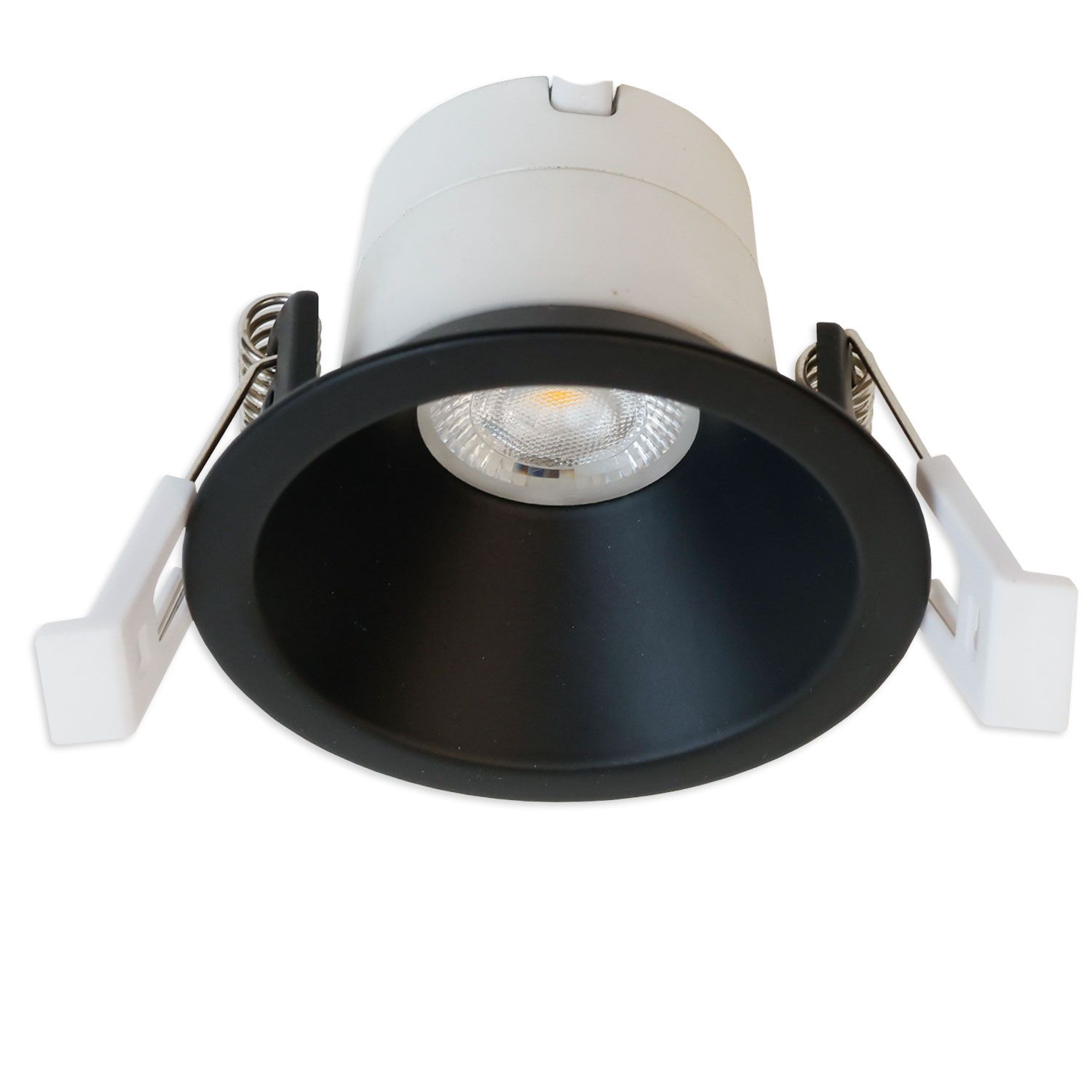 ISOLED LED Einbaustrahler BACK60, schwarz matt, rund, 5W, CRI90, 2700K, rückversetzt, UGR