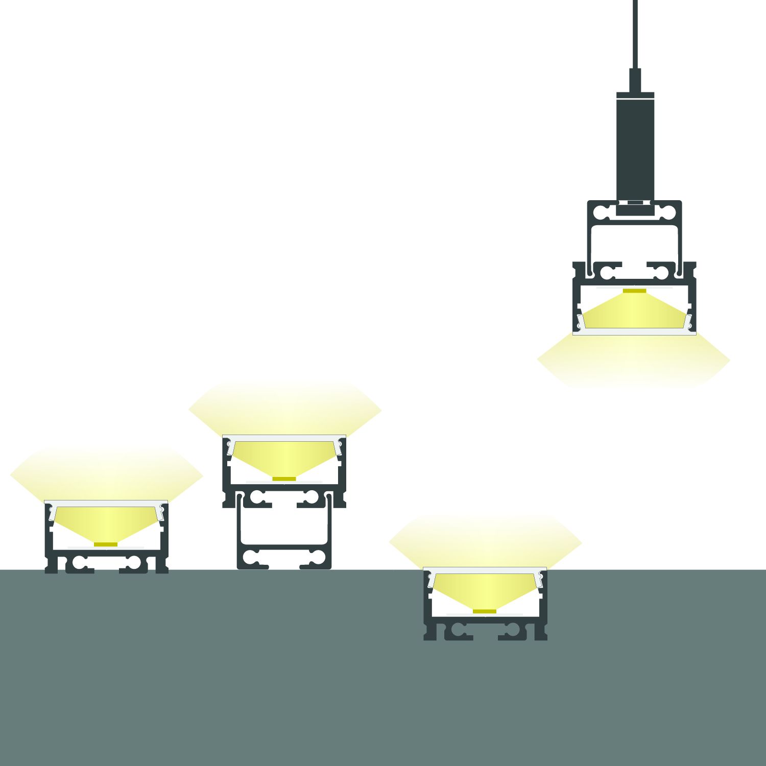 ISOLED LED Aufbauprofil IL-ALU20 eloxiert, 200cm - 6