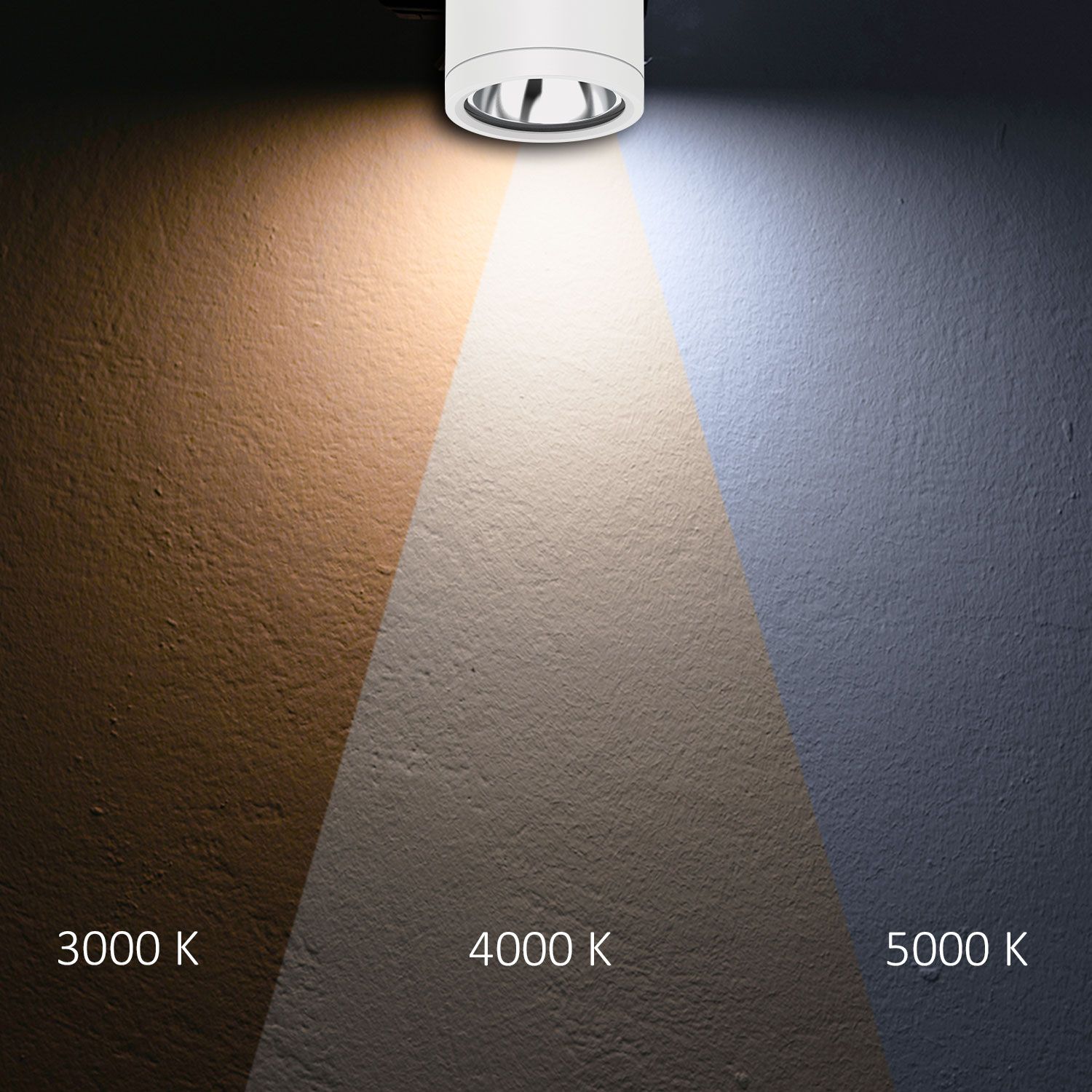 ISOLED LED Deckenaufbaustrahler IP65, weiß, 10W, ColorSwitch 3000|4000|5000K, dimmbar - 4