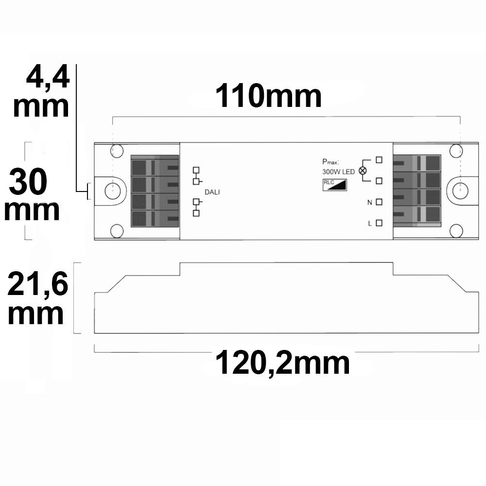 ISOLED DALI-Universal-Dimmer für dimmbare 230V LED Leuchtmittel/Trafos, 10-300VA - 2