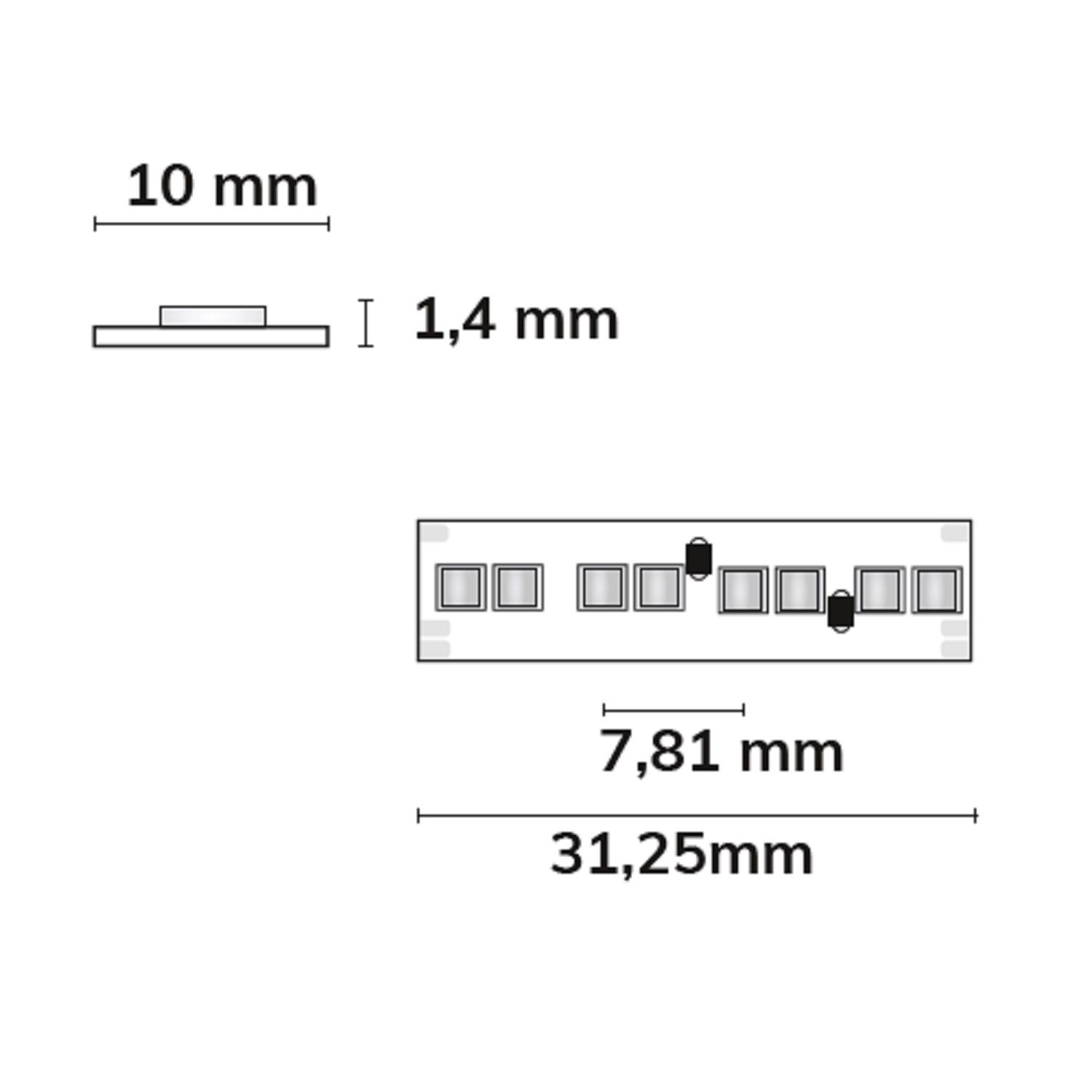 ISOLED LED HEQ919/940 Linear CCT Flexband, 24V DC, 7W+7W, IP20, 5m Rolle, 256 LED/m - 2