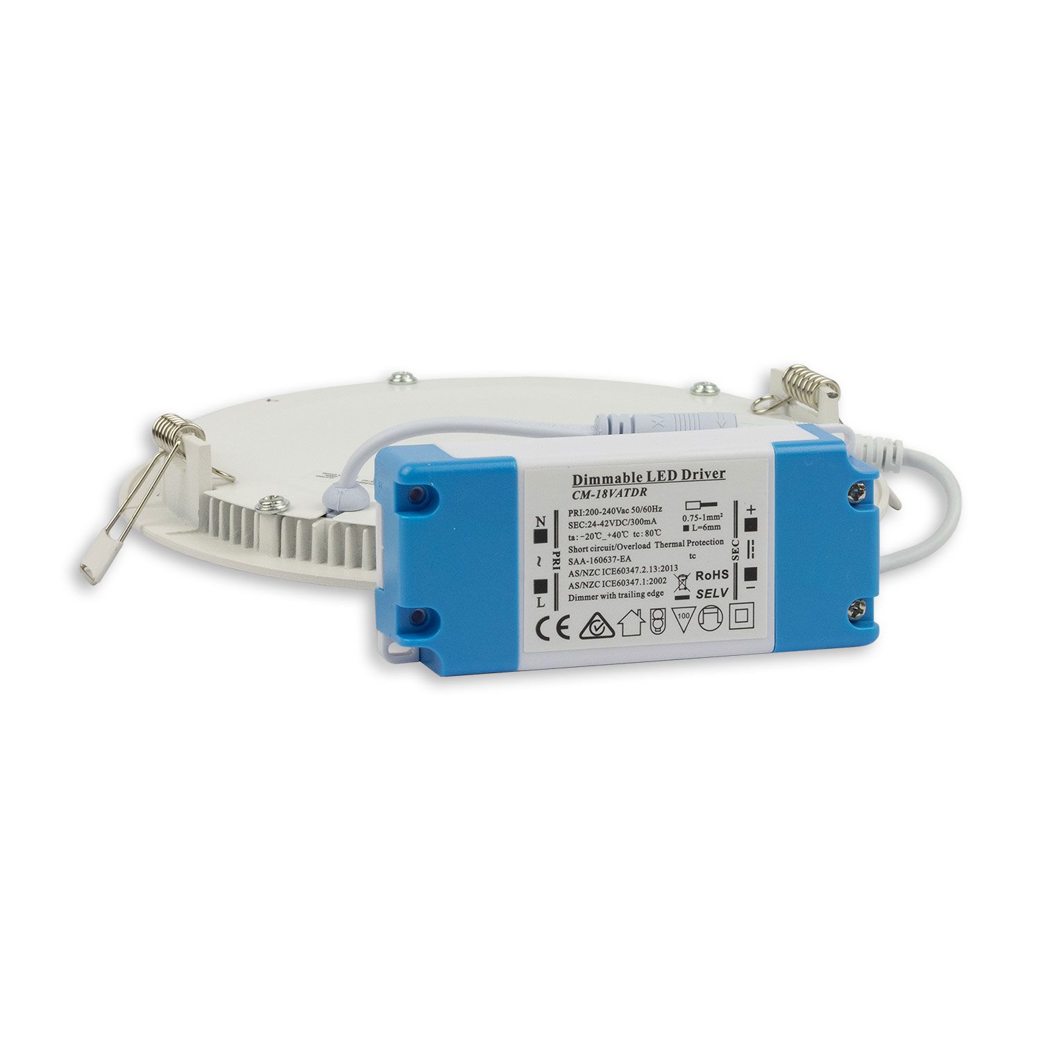 ISOLED LED Downlight, 12W, rund, ultraflach, blendungsreduziert, weiß, warmweiß, dimmbar CRI90 - 3