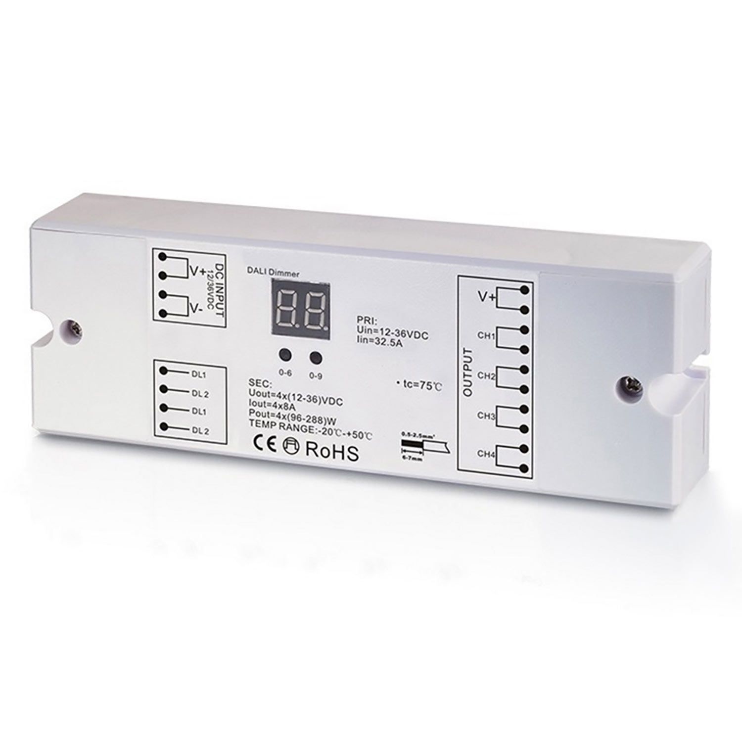 ISOLED DALI DT6 1 oder 4 Adressen PWM-Dimmer, 1 oder 4 Kanal, 12-36V 4x8 ISOLED DALI DT6 1 oder 4 Adressen PWM-Dimmer, 1 oder 4 Kanal, 12-36V 4x8 - 1