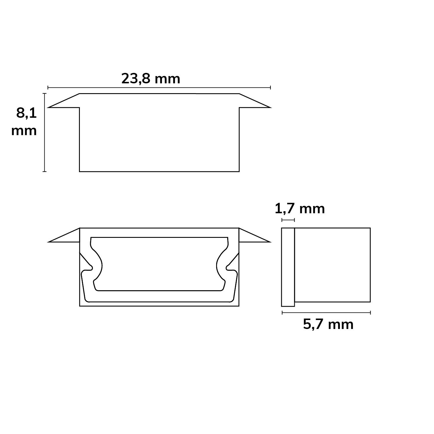 ISOLED Endkappe EC79 für Profil PURE14 D, 1 STK - 3