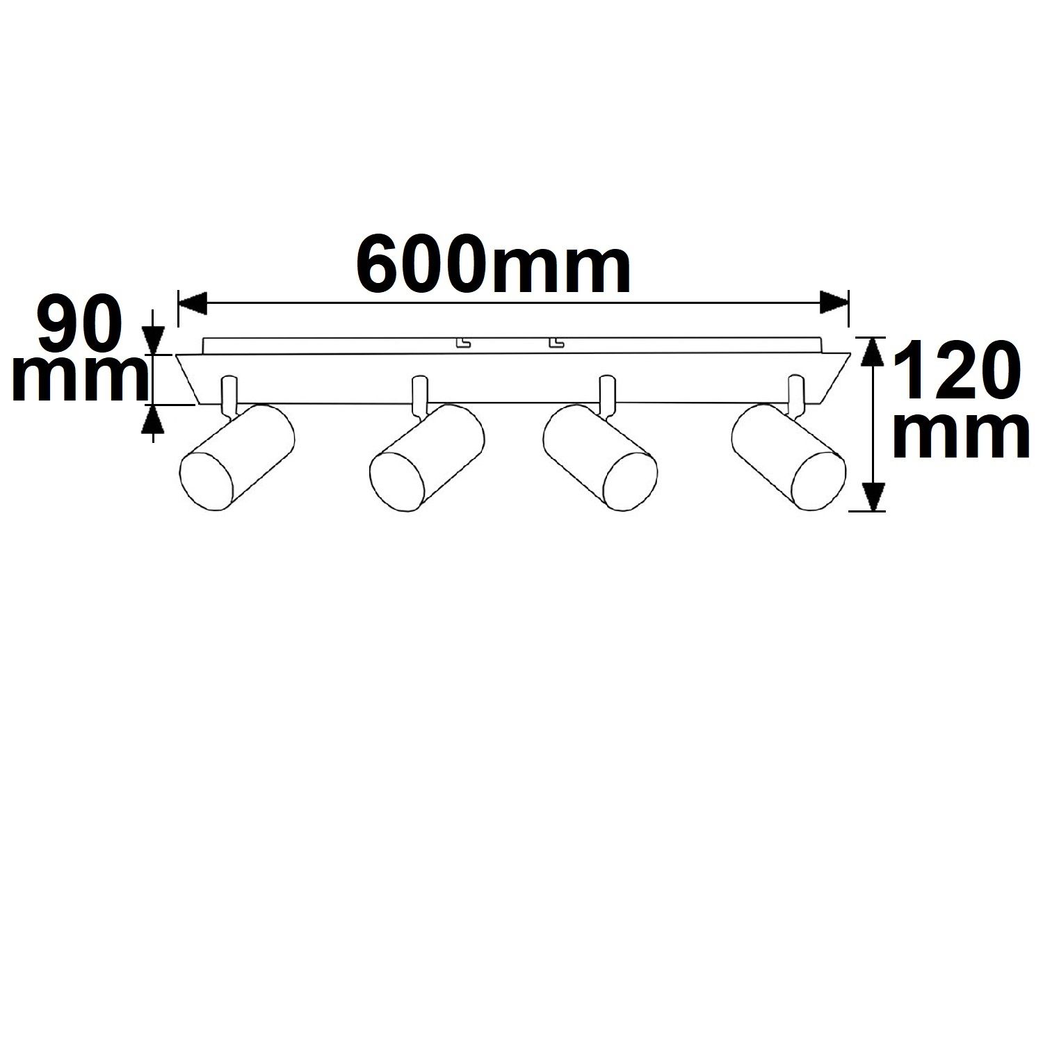 ISOLED Deckenstrahler nickel matt, 4xGU10 Fassung, exkl. Leuchtmittel - 2