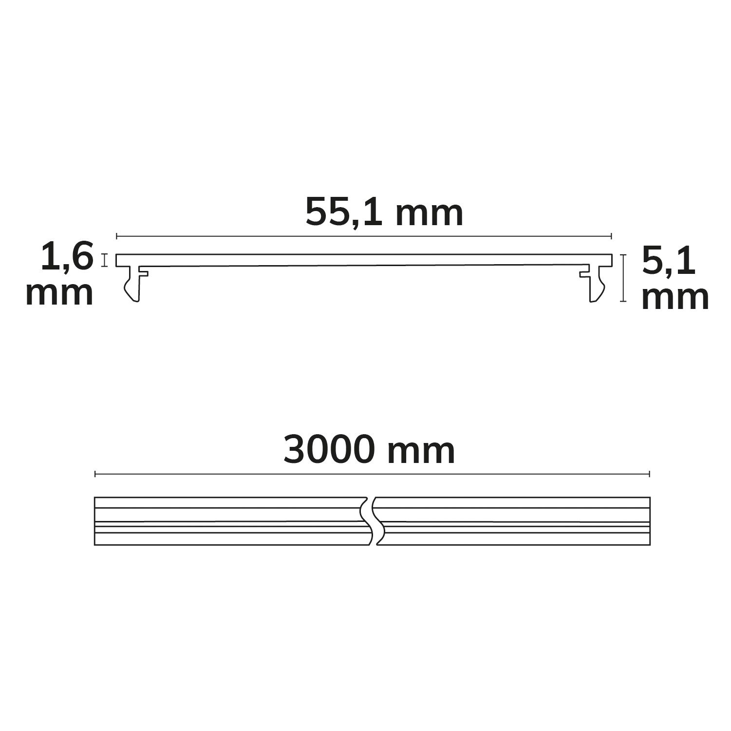 ISOLED Prismatisches, gerolltes Cover 300cm UGR