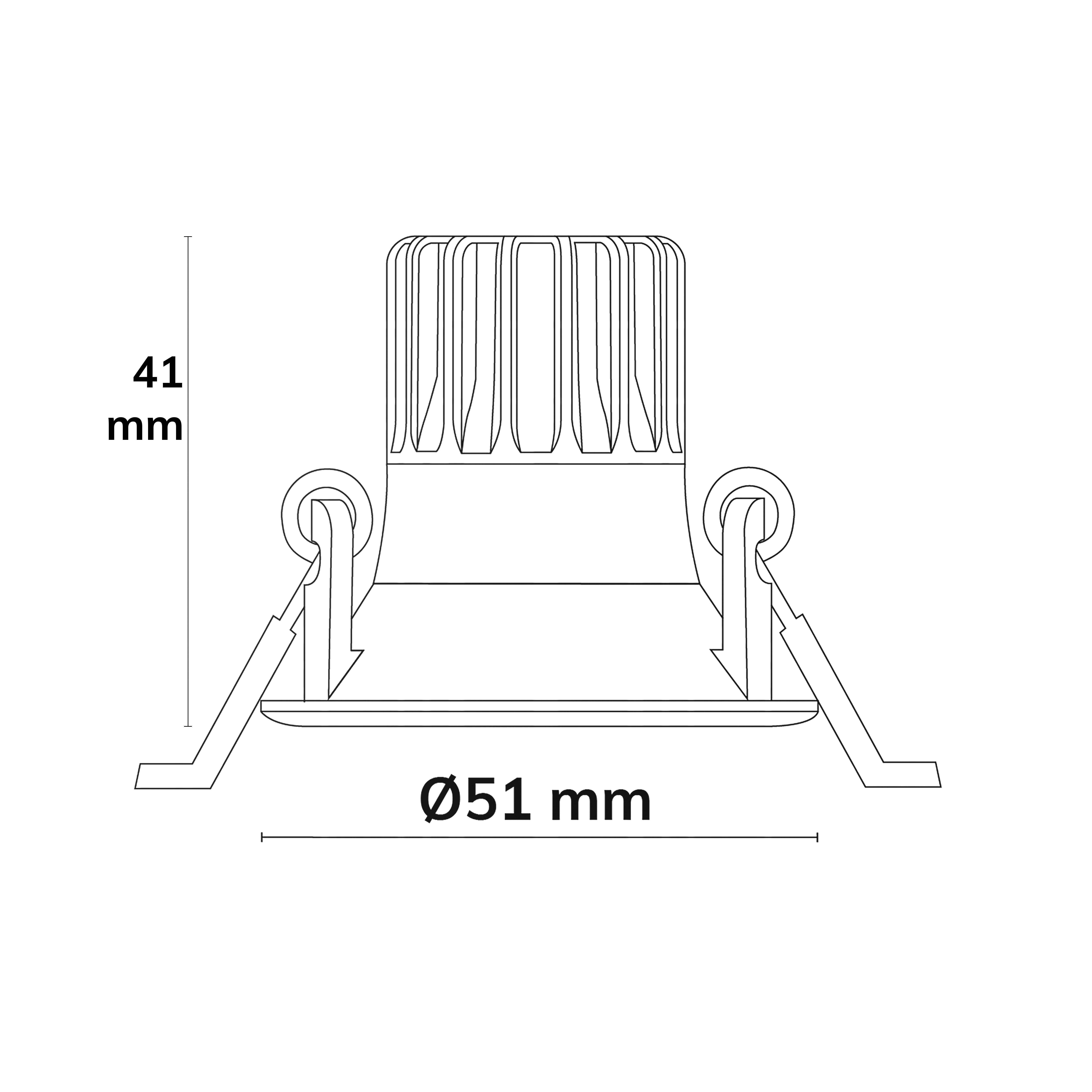 ISOLED LED Einbaustrahler BACK45, messing geb., rund, 5W, CRI90, 2700K, rückversetzt, Honeycomb, dimmbar - 3