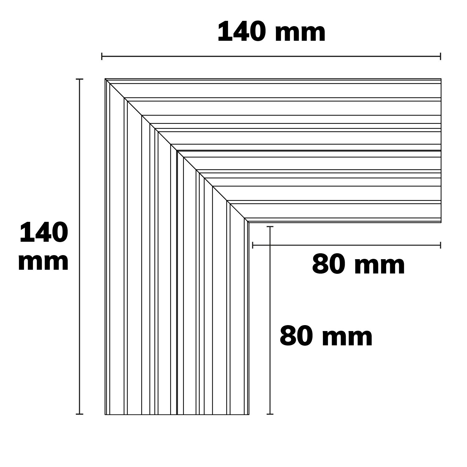 ISOLED LAMP40 90° Eck, geschweißt, 140x140mm, weiß RAL 9003, exkl. Cover - 3