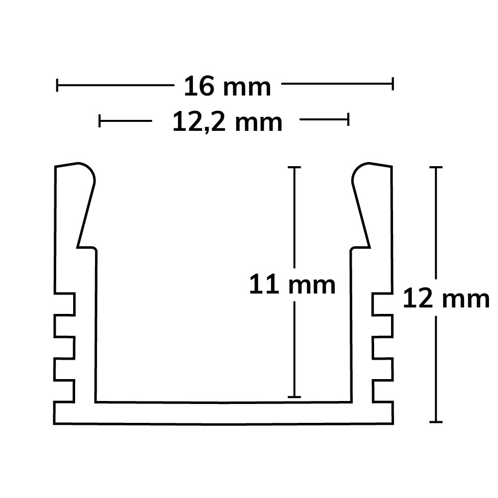 ISOLED LED Montageprofil MAXI-AB V2, schwarz RAL9005 L: 200cm - 2